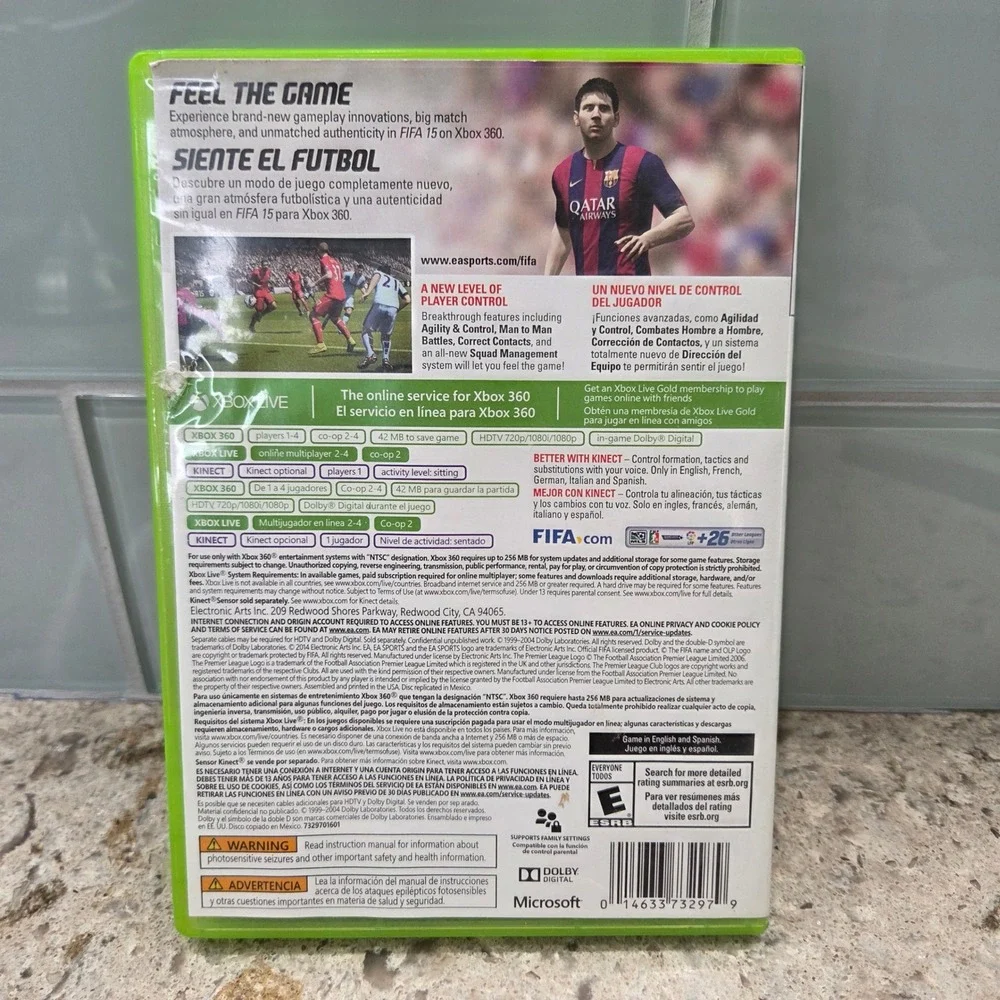 Xbox 360 FIFA 15 Ultimate Team Legends Edition‎ Video Game Disc Case